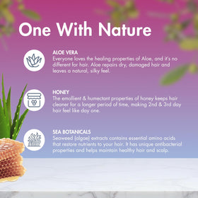 MopTop honey aloe botanicals ingredients visual highlighting natural hydration benefit