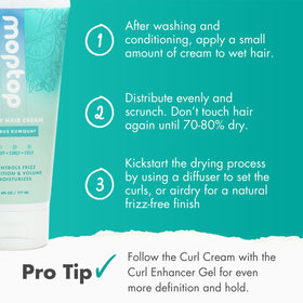 MopTop curl cream used with diffuser to boost curl volume
