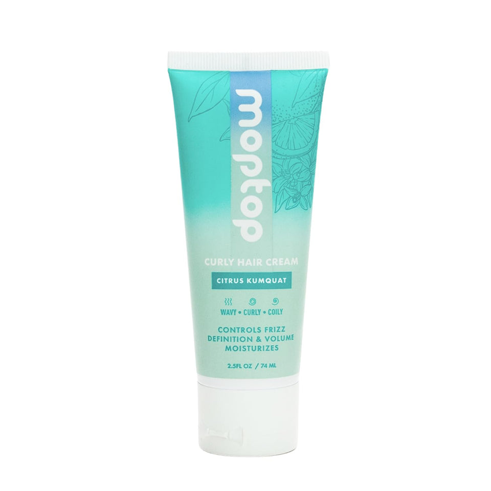 MopTop curl cream front packaging showing product and benefits