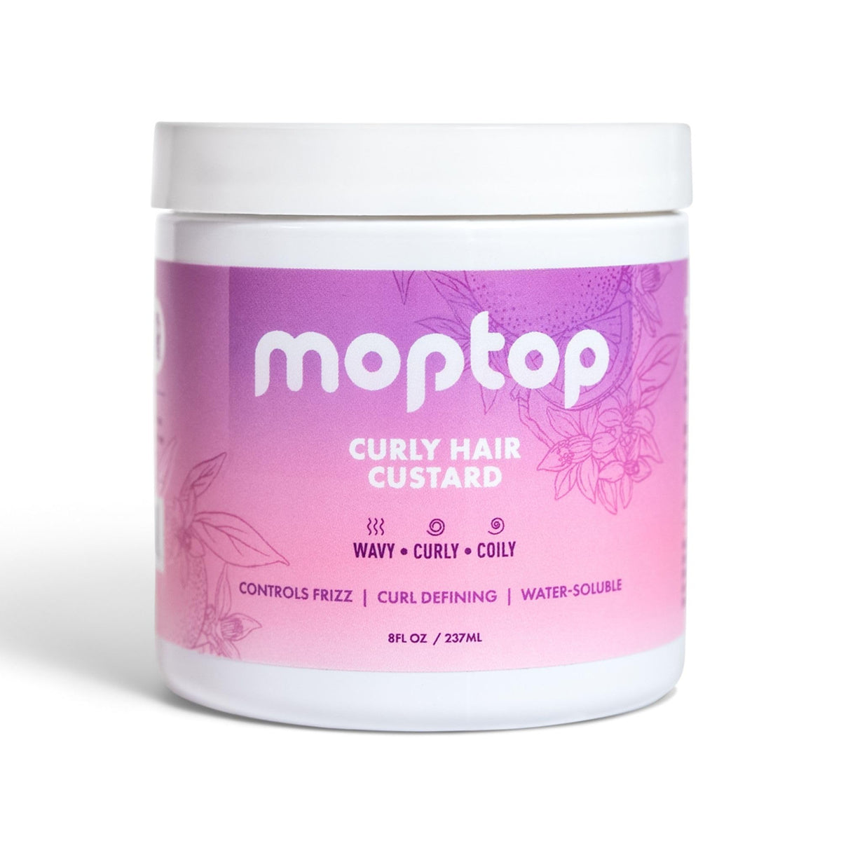 MopTop front packaging showing 8oz jar and citrus kumquat fragrance benefits