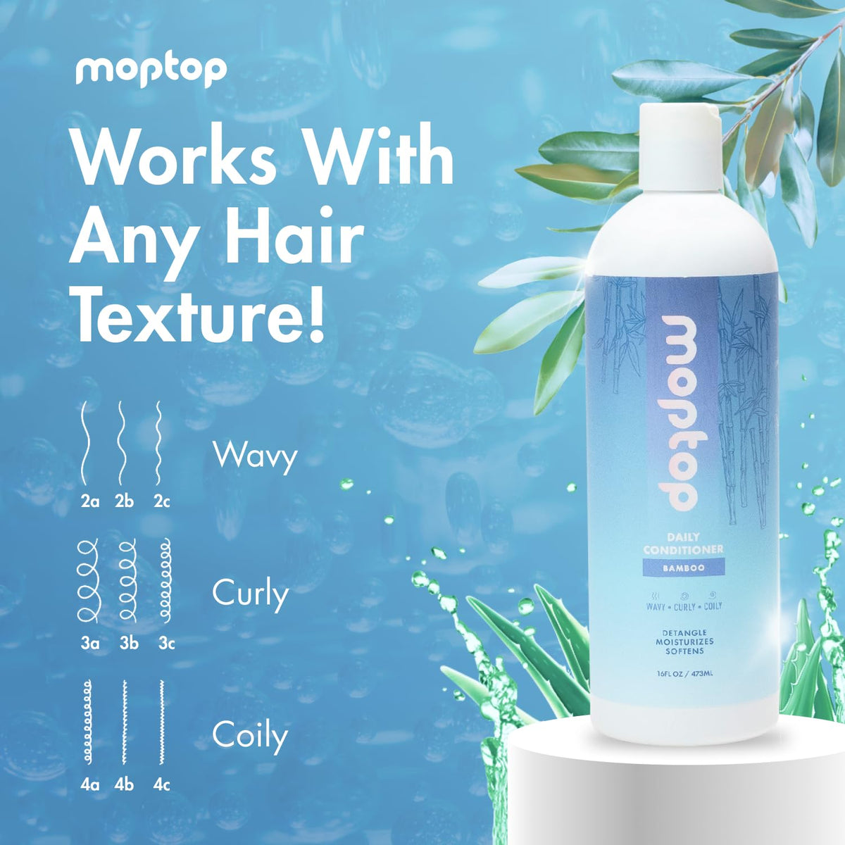 Applying MopTop conditioner to wet hair for detangling benefit