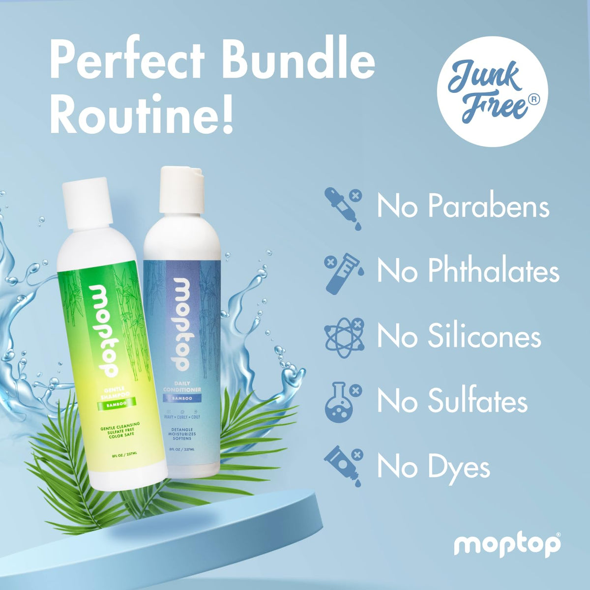 MopTop in-shower use showing application and daily routine benefit