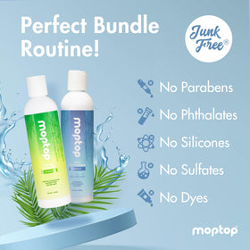 MopTop in-shower use showing application and daily routine benefit