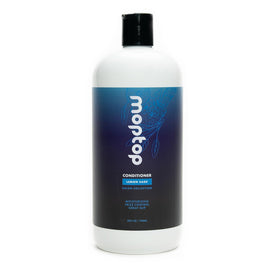 MopTop front bottle showing lemon sage label and salon-size benefits