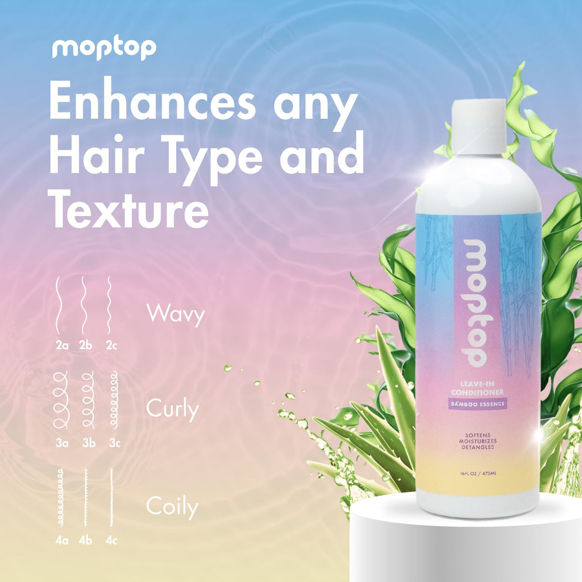 MopTop creamy leave-in texture closeup demonstrating smooth consistency for easy spread