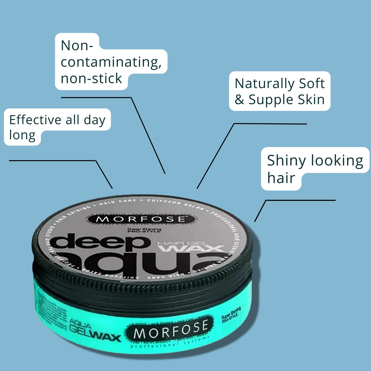 Morfose used in front of mirror during styling showing professional finish benefit