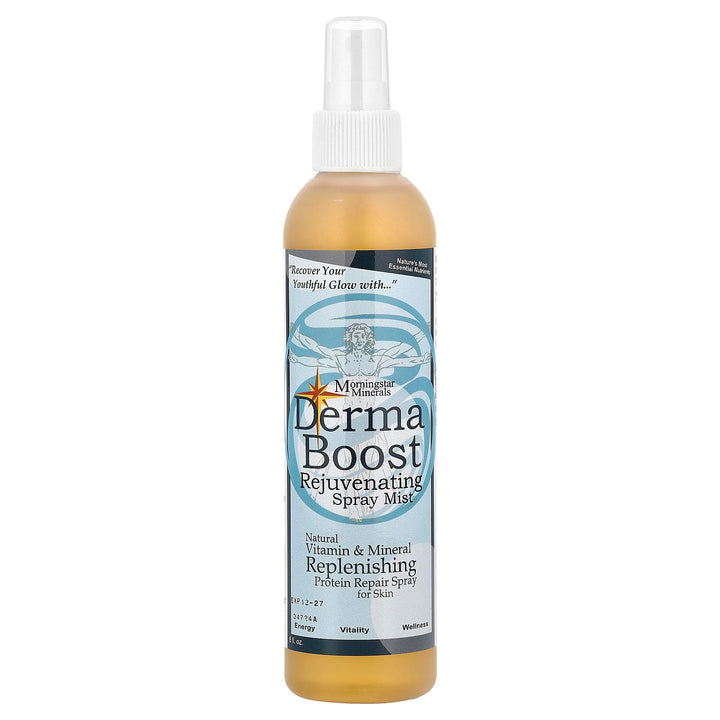 Morningstar Minerals Derma Boost front packaging showing bottle label and size benefits