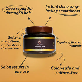 Moroccan Gold Series before and after ends comparison showing reduced split ends benefit