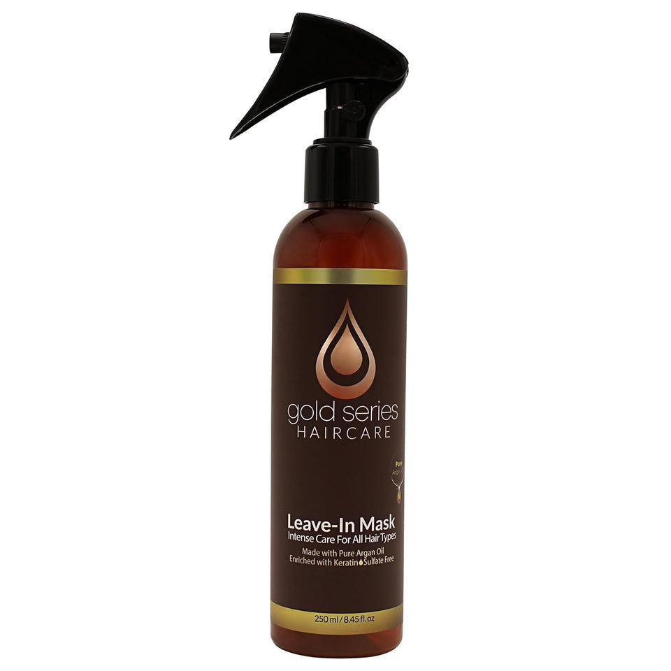 Moroccan Gold Series front bottle showing label and size for clear product identification and benefit