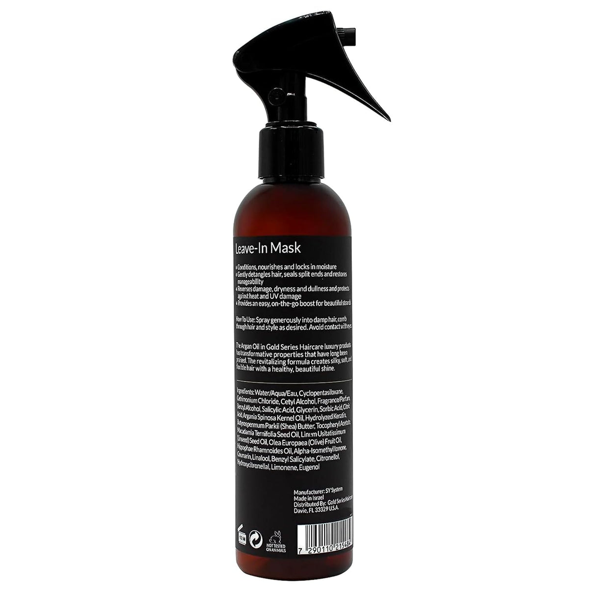 Moroccan Gold Series spray nozzle close-up demonstrating fine mist for even lightweight application