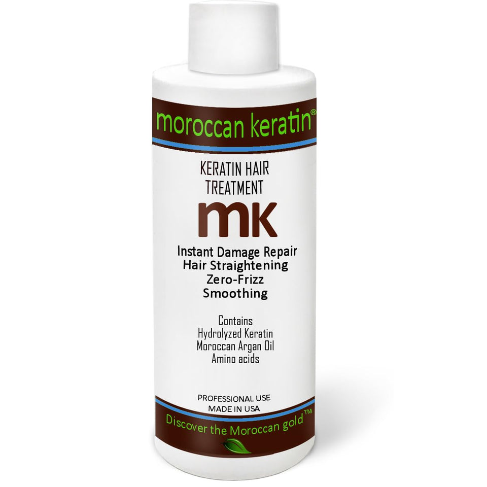 MOROCCAN KERATIN front packaging showing clean professional bottle and clear branding