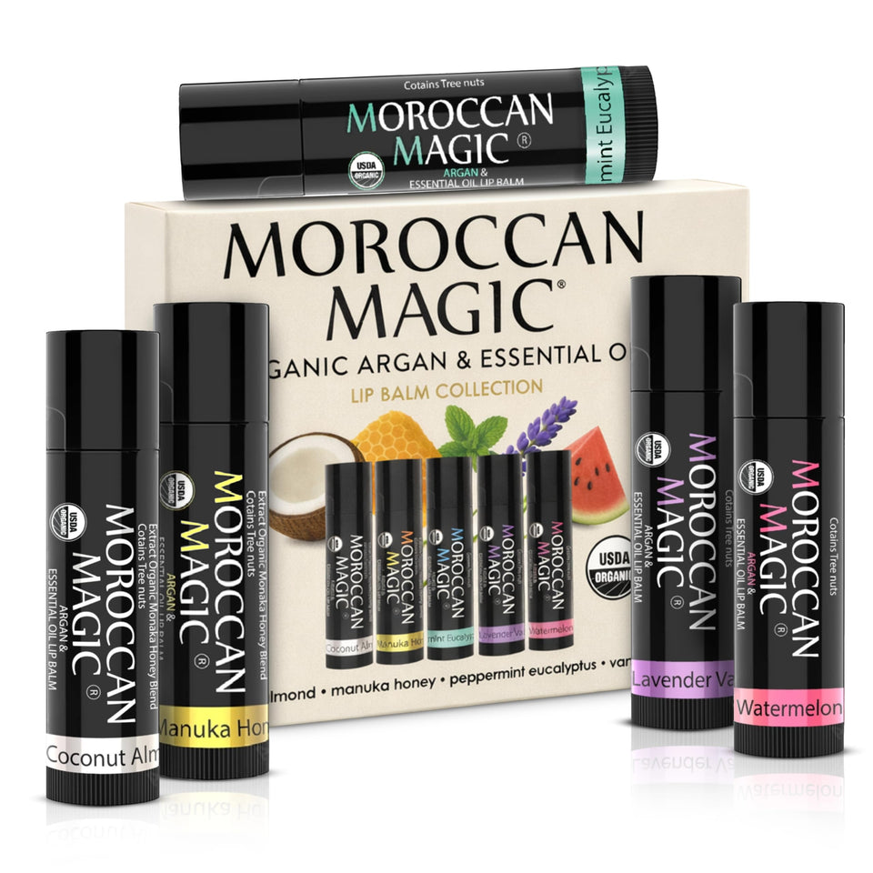 Moroccan Magic five-pack front packaging showing variety and gift-ready appeal