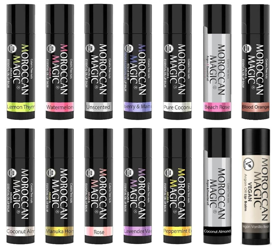 Moroccan Magic front packaging showing 14-piece variety set and branding benefits