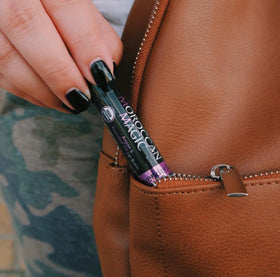Moroccan Magic vegan vanilla bean balm near vanilla pod showcasing plant-based option