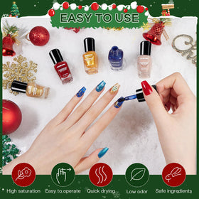 Morovan accent nail designs demonstrating mixing solids with glitter for variety
