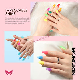 Morovan brush applying polish on nail demonstrating smooth coverage