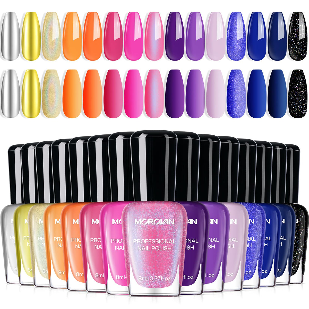 morovan front packaging showing all 15 shades and easy festival selection