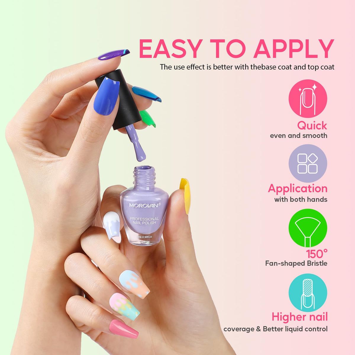 Morovan glitter shades detail highlighting sparkle options for accent nails