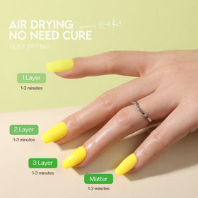 Morovan polish in use on fingernails illustrating fast dry touch-up benefit