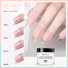 Morovan nail extension in progress showing sculpting and strong adhesion
