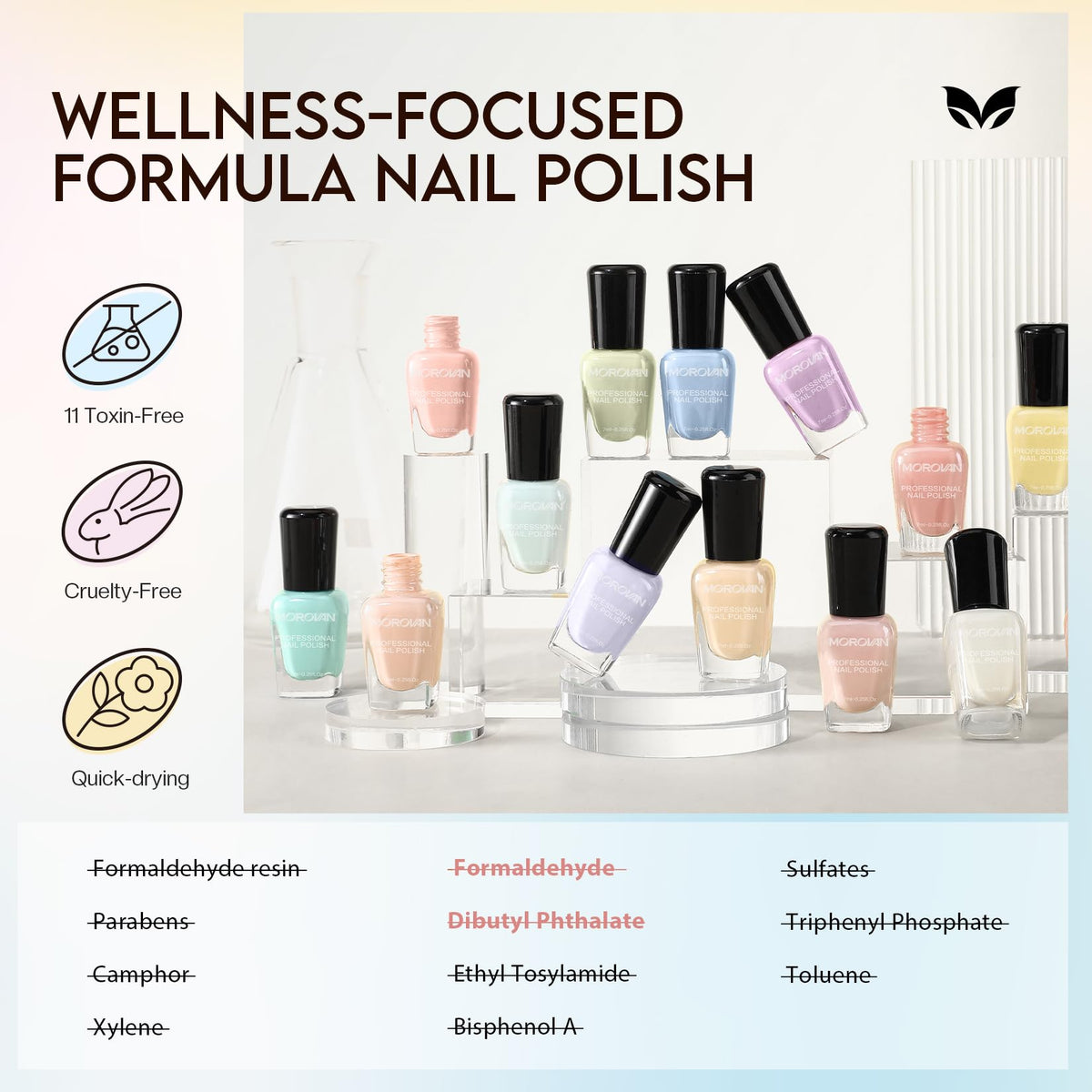 Morovan painted fingernails on hand model, stylish spring look