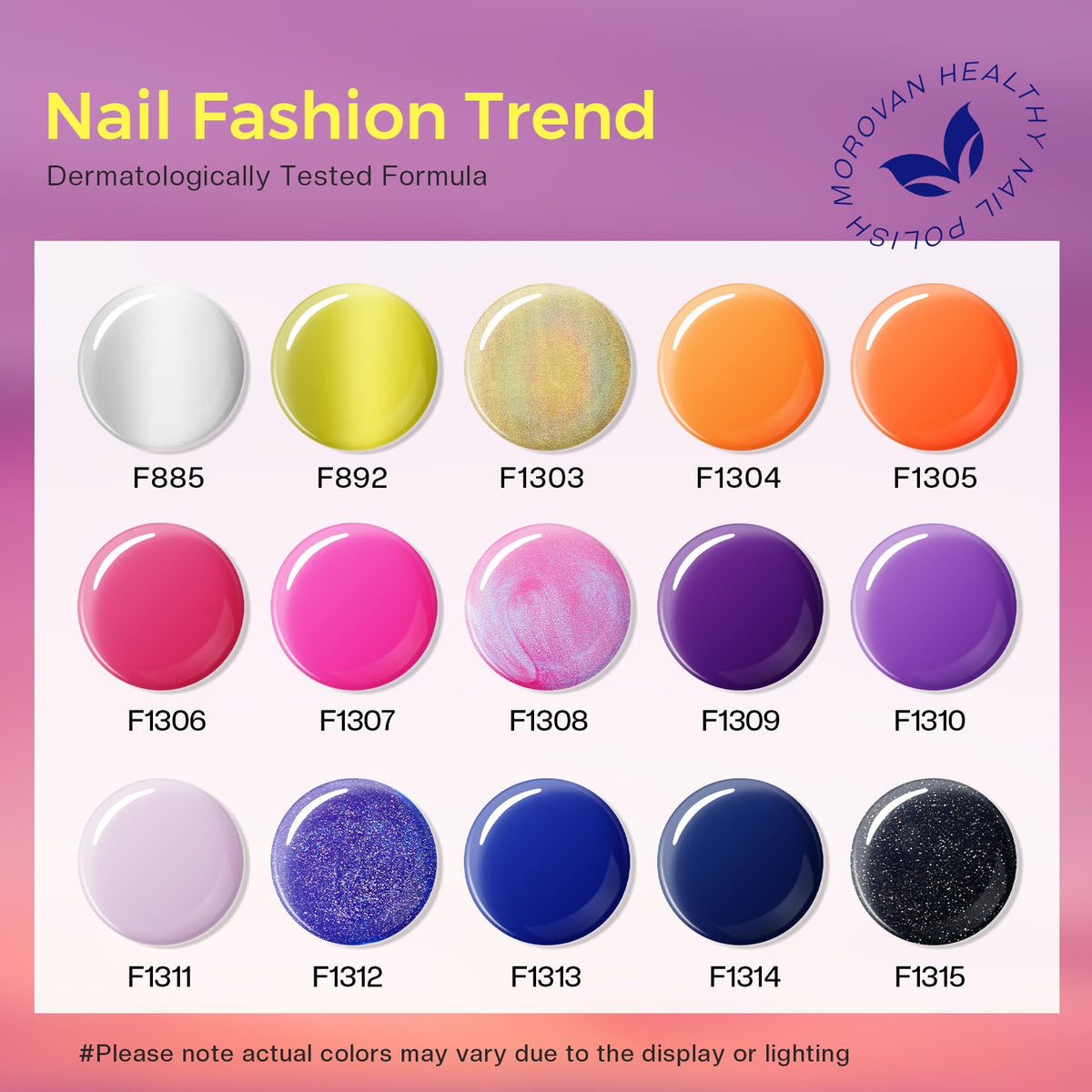 morovan neon blue pink orange swatches showing vivid color payoff