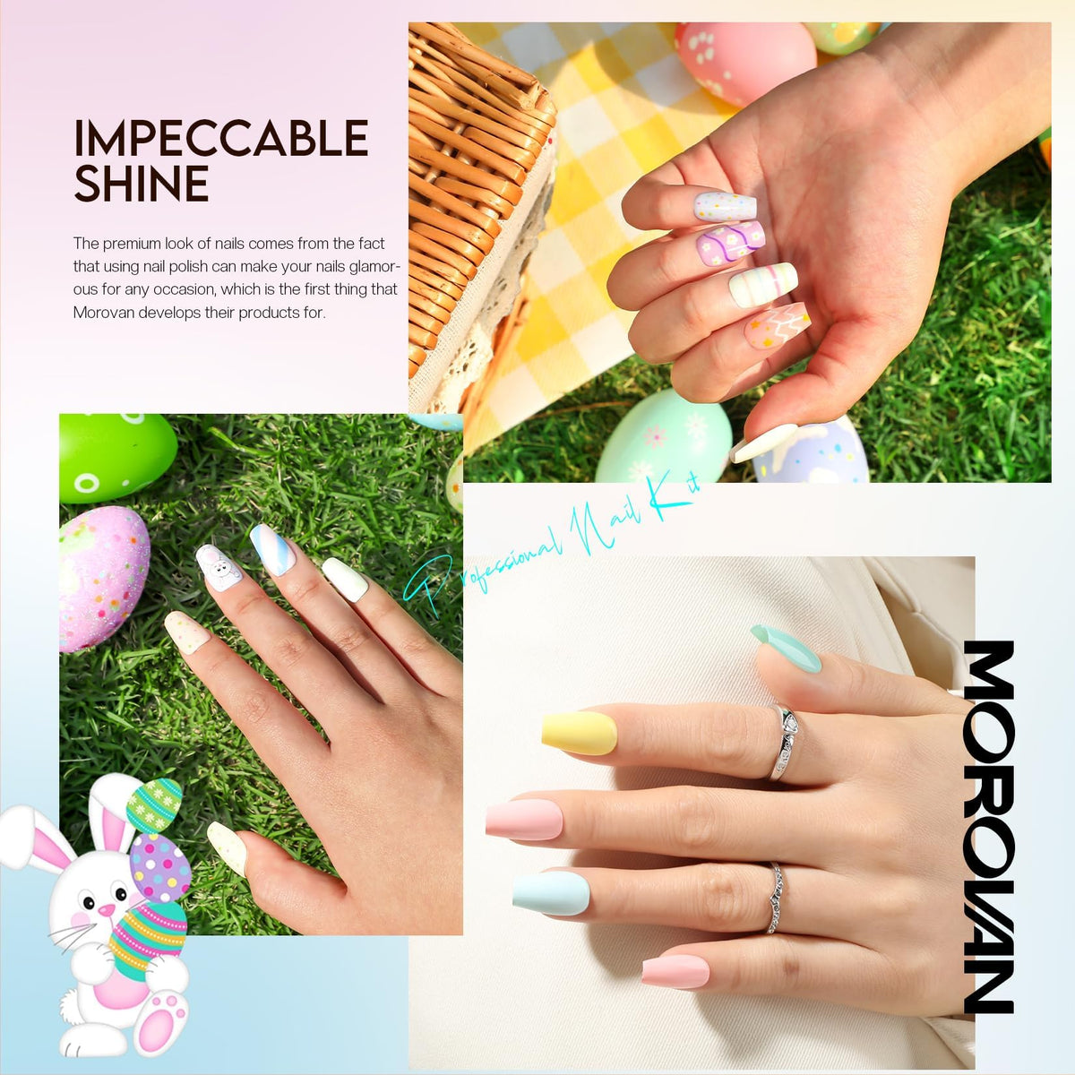 Morovan swatch rows of pastel shades, helpful for color choice