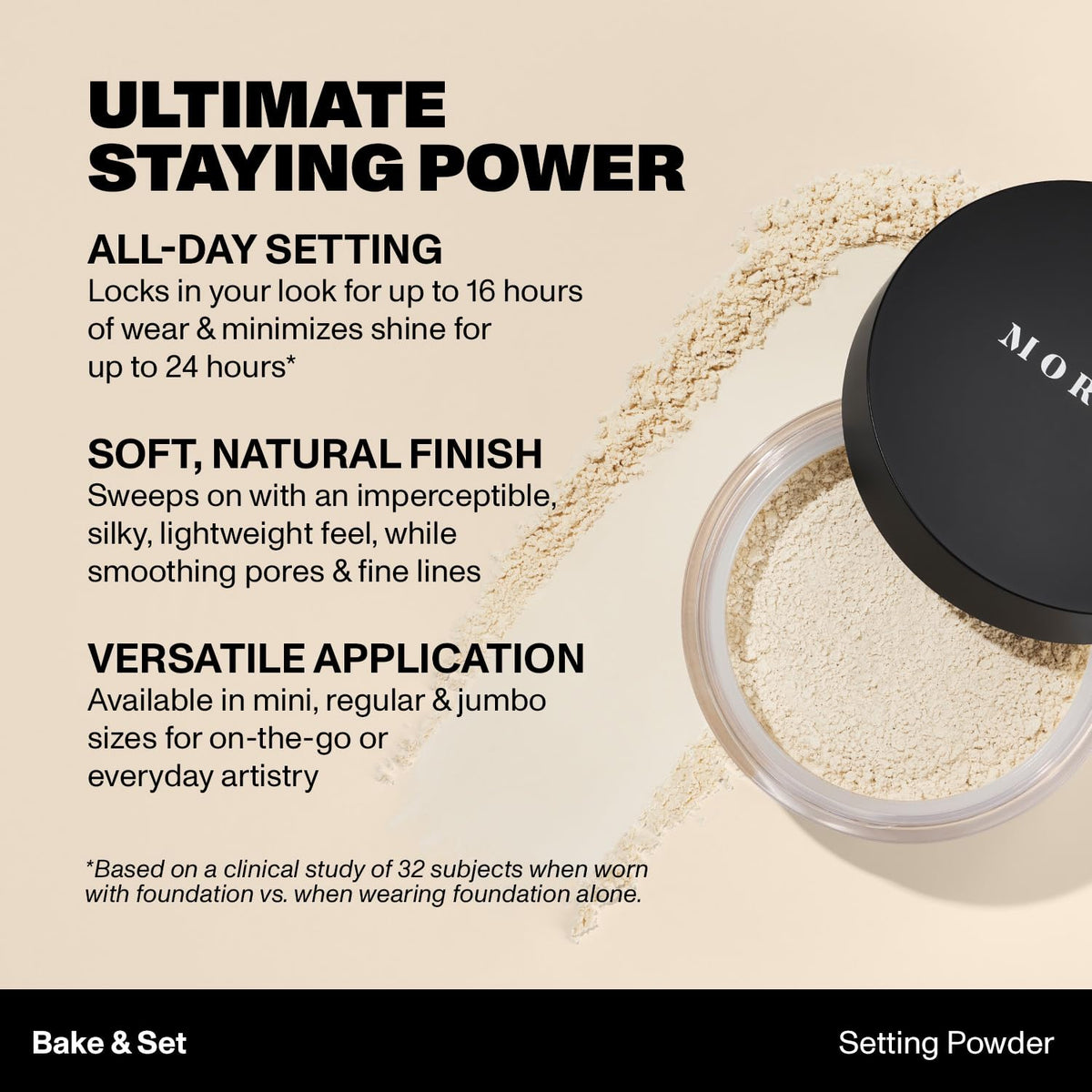 Morphe baking under-eye application demonstrating brightening and longwear