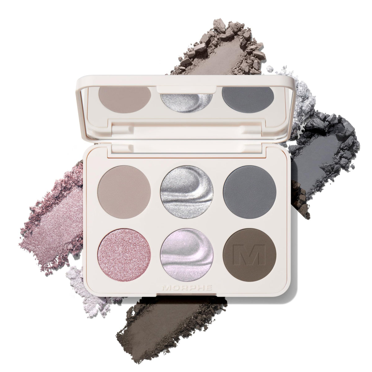 MORPHE palette front view showing compact design and branded packaging benefit portability