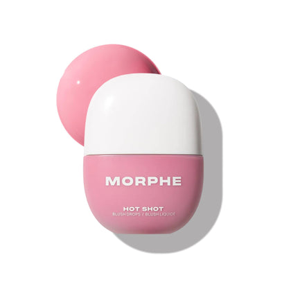MORPHE front packaging of Hot Shot Blush Drops showing compact bottle benefit easy storage