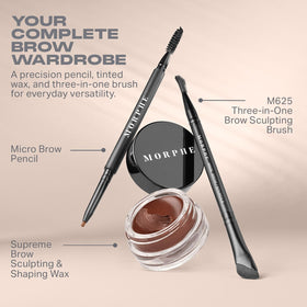 MORPHE M625 three-in-one brush detail for shaping and blending brows