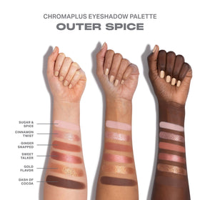 MORPHE texture swatch on arm showing blendable pigments and smooth coverage
