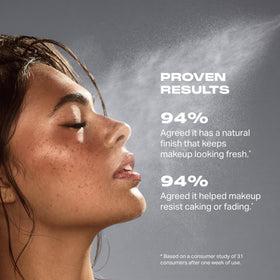 MORPHE setting mist being applied to face for even makeup finish