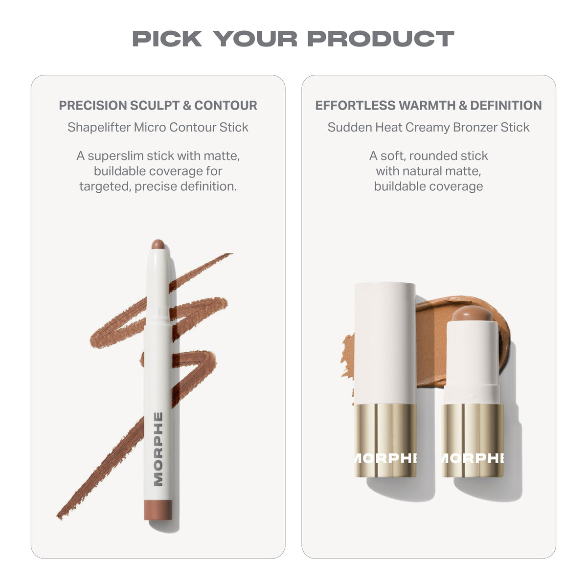 MORPHE ingredient view of Vitamin E and jojoba oil emphasizing smooth application