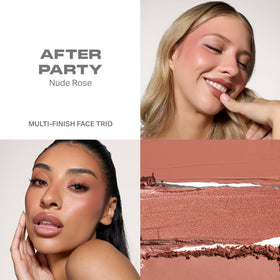 MORPHE trio opened flatlay revealing cream, balm, and powder for mixing finishes