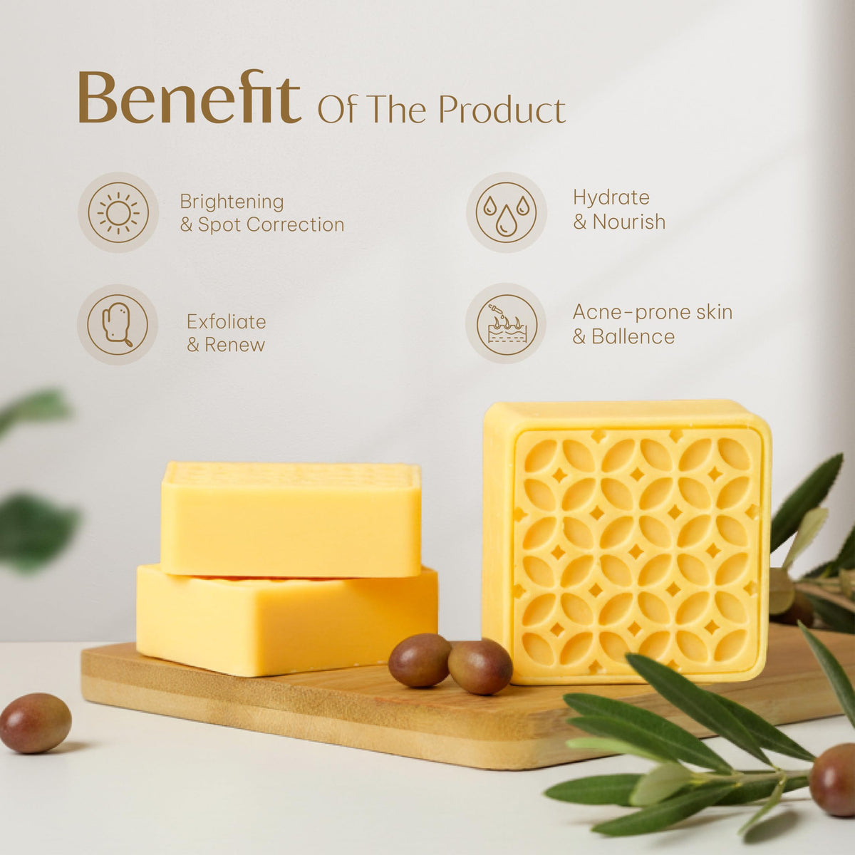 MOSSAI'S BUW soap bar in hand showing travel-friendly size