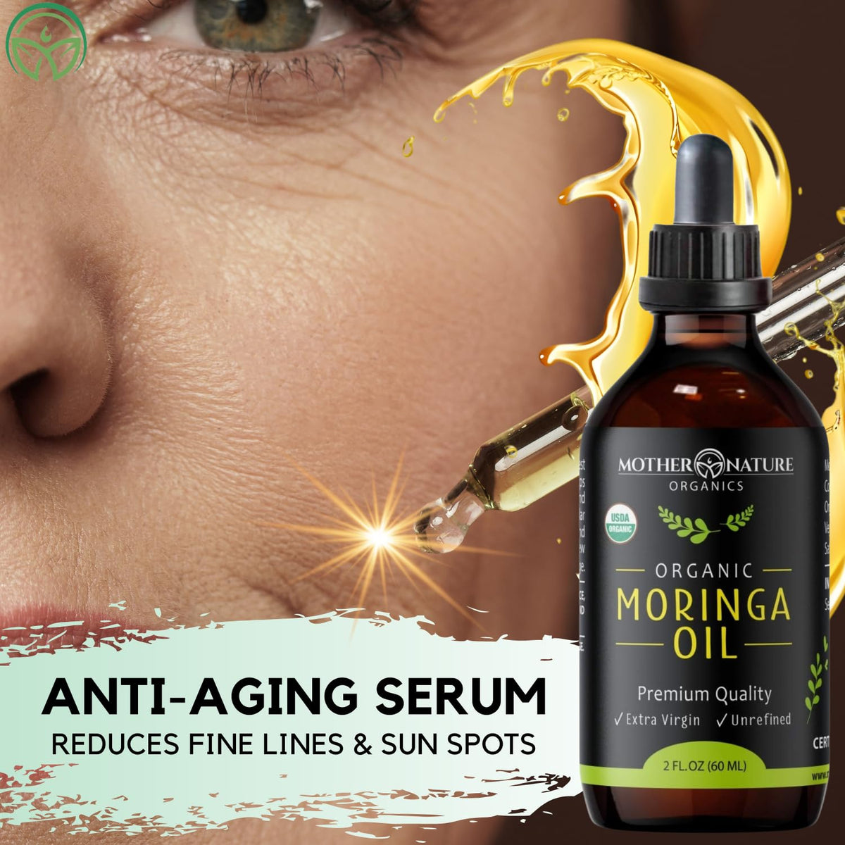 Mother Nature Organics moringa seeds close-up highlighting pure source