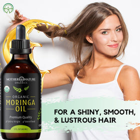 Mother Nature Organics label detail showing USDA Organic certification and purity