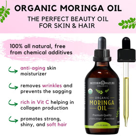 Mother Nature Organics bottle staged in bathroom for daily skincare routine