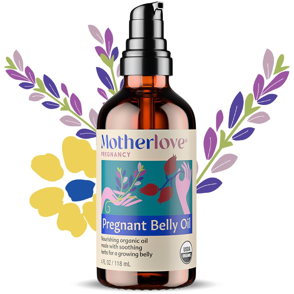 Motherlove applied to pregnant belly showing soothing application benefit