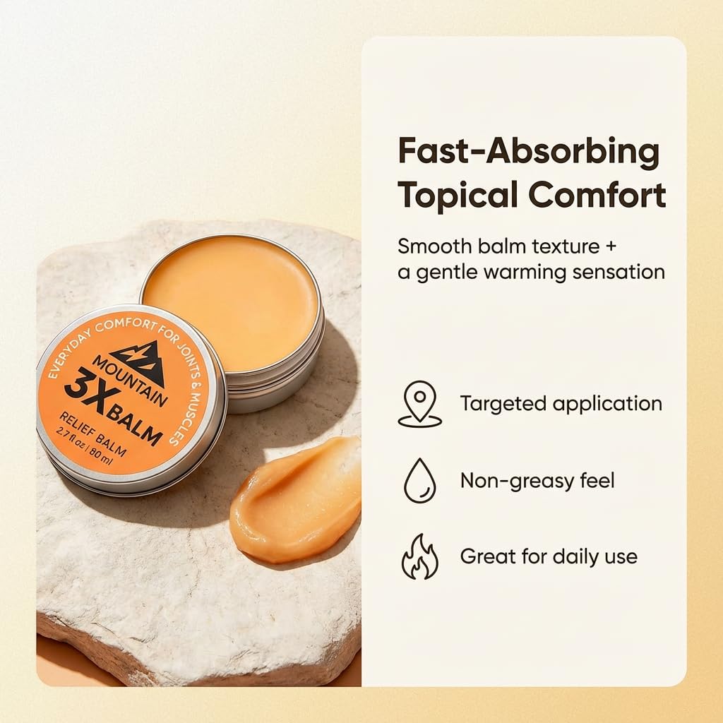 MOUNTAIN 3X open jar close-up revealing smooth balm texture for fast absorption
