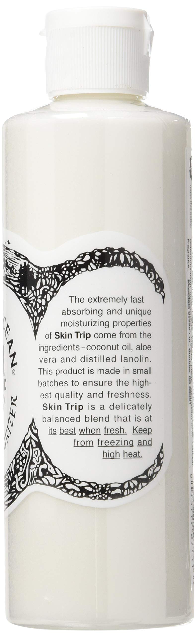 Mountain Ocean creamy lotion texture close-up demonstrating smooth spreadability and absorption