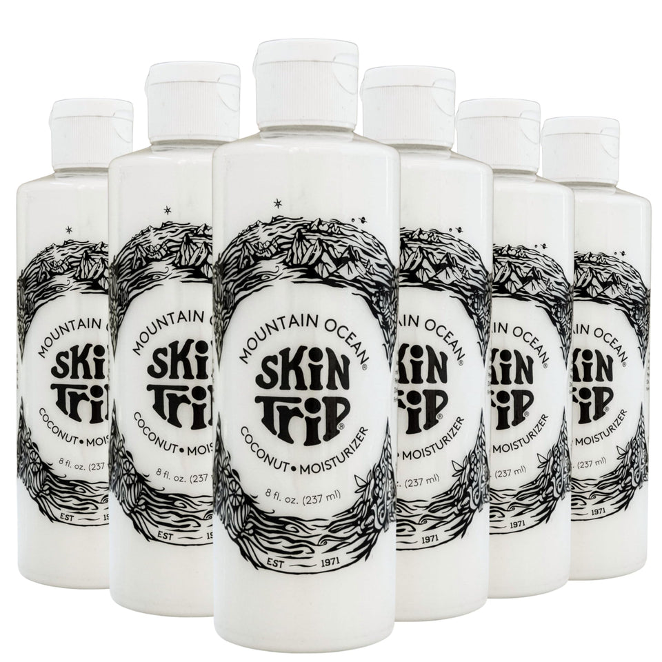 Mountain Ocean front bottle showing coconut lotion and quick absorption benefit