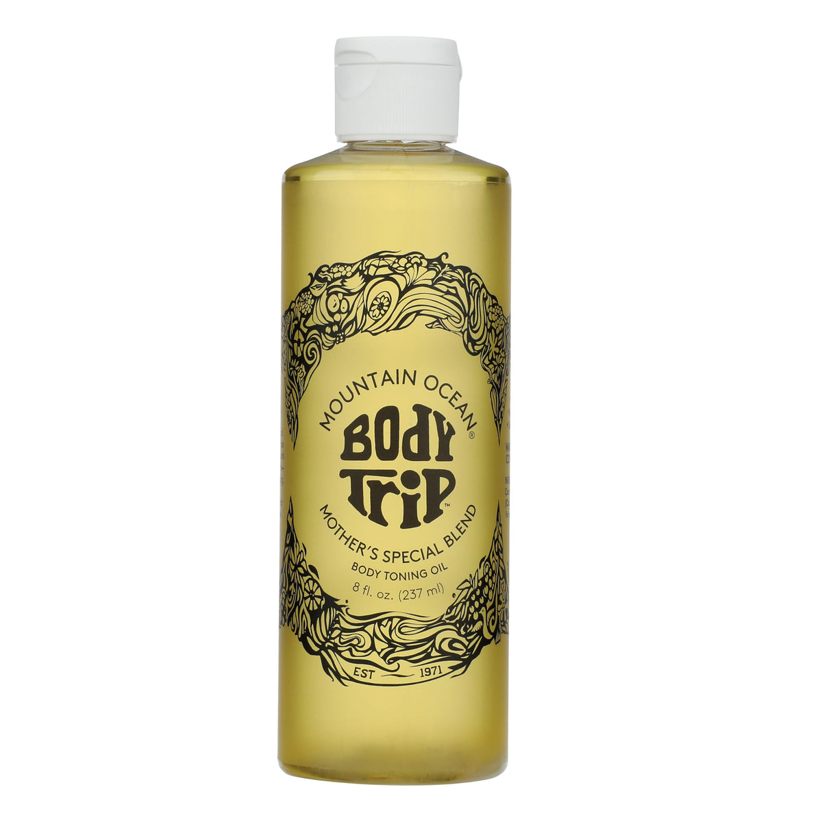 Mountain Ocean front packaging showing bottle and calming label, highlights trusted formula