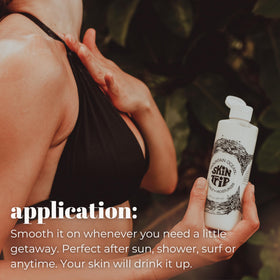 Mountain Ocean applied after sun exposure illustrating soothing and calming benefit
