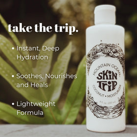 Mountain Ocean lotion texture close-up showing smooth, lightweight cream for fast absorption