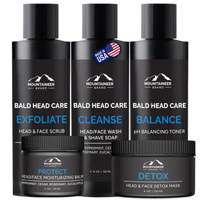 Mountaineer Brand bundle front packaging showing all five-step products for simple grooming