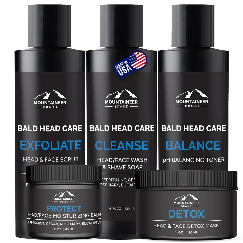 Mountaineer Brand bundle front packaging showing all five-step products for simple grooming
