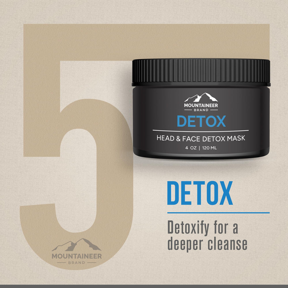 Mountaineer Brand detox mask black clay swatch demonstrating charcoal detox for clearer pores