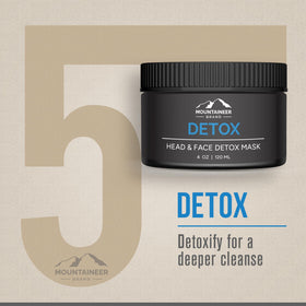 Mountaineer Brand detox mask black clay swatch demonstrating charcoal detox for clearer pores